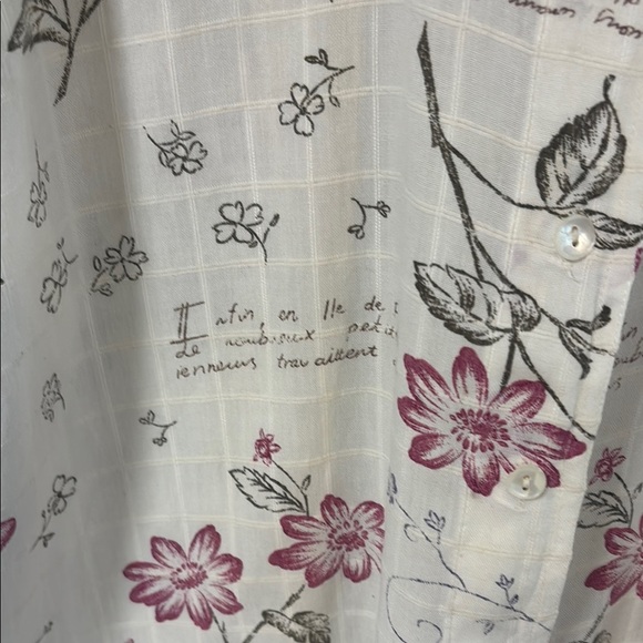 Vintage Cream Floral Button-Down Shirt - Picture 4 of 9